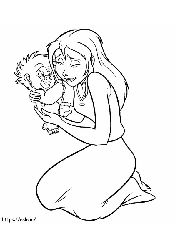 Jane Holding Terk coloring page