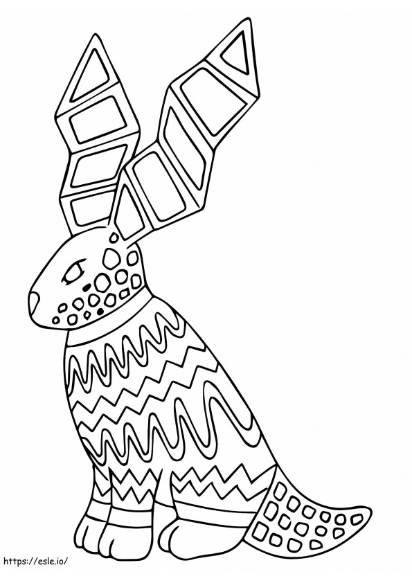 Hare Alebrijes coloring page