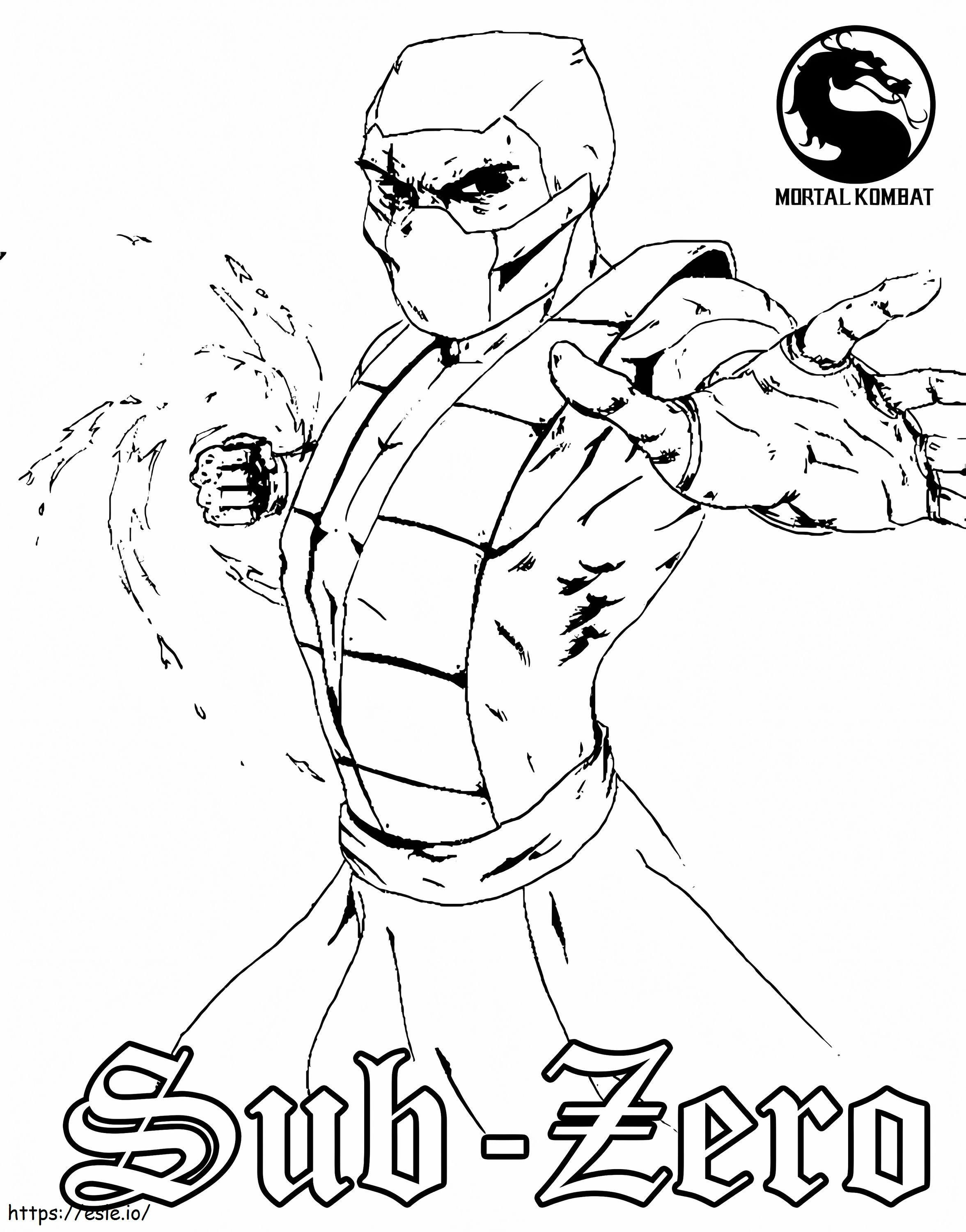 Sub Zero Fighting coloring page