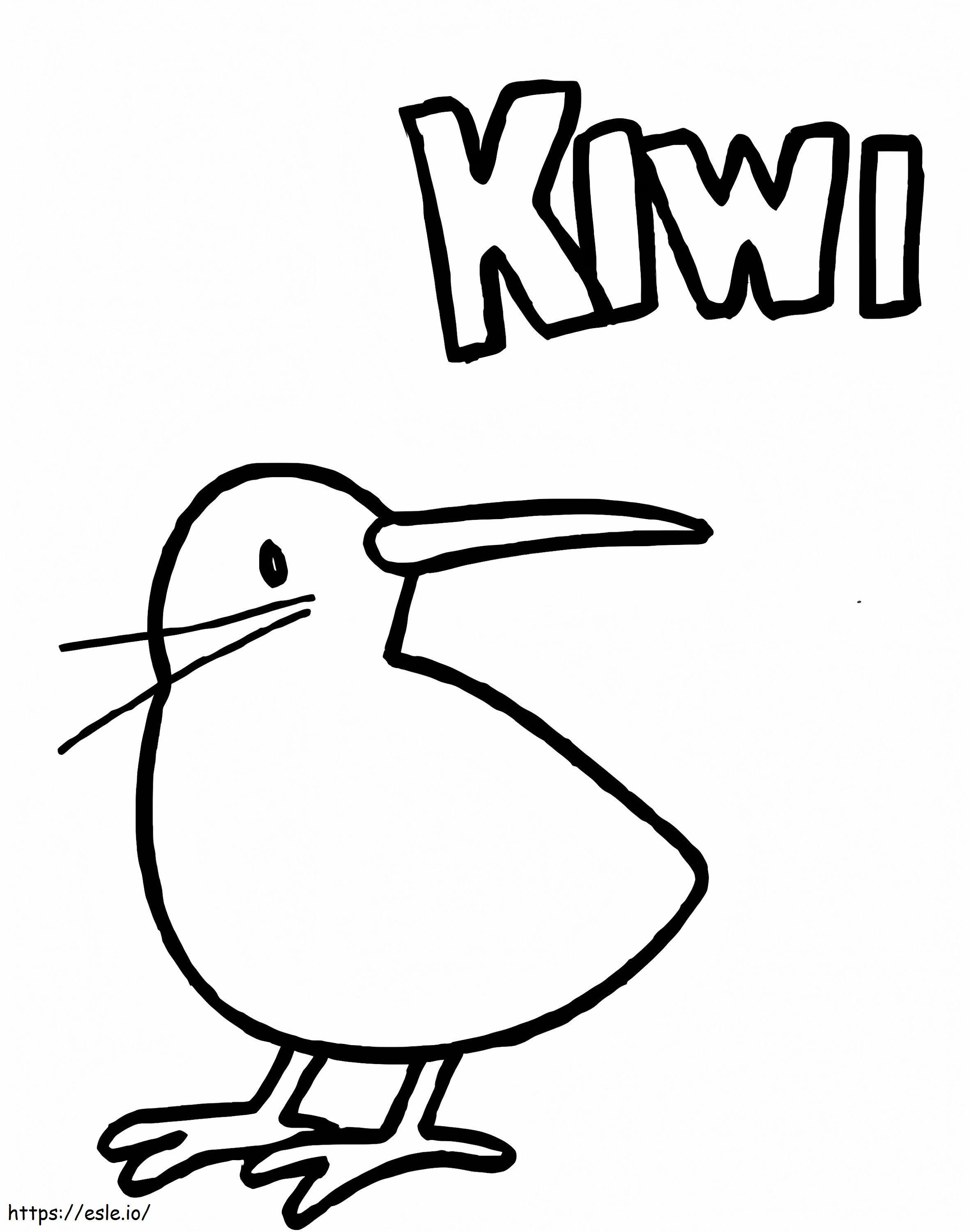 Uccellino Kiwi da colorare