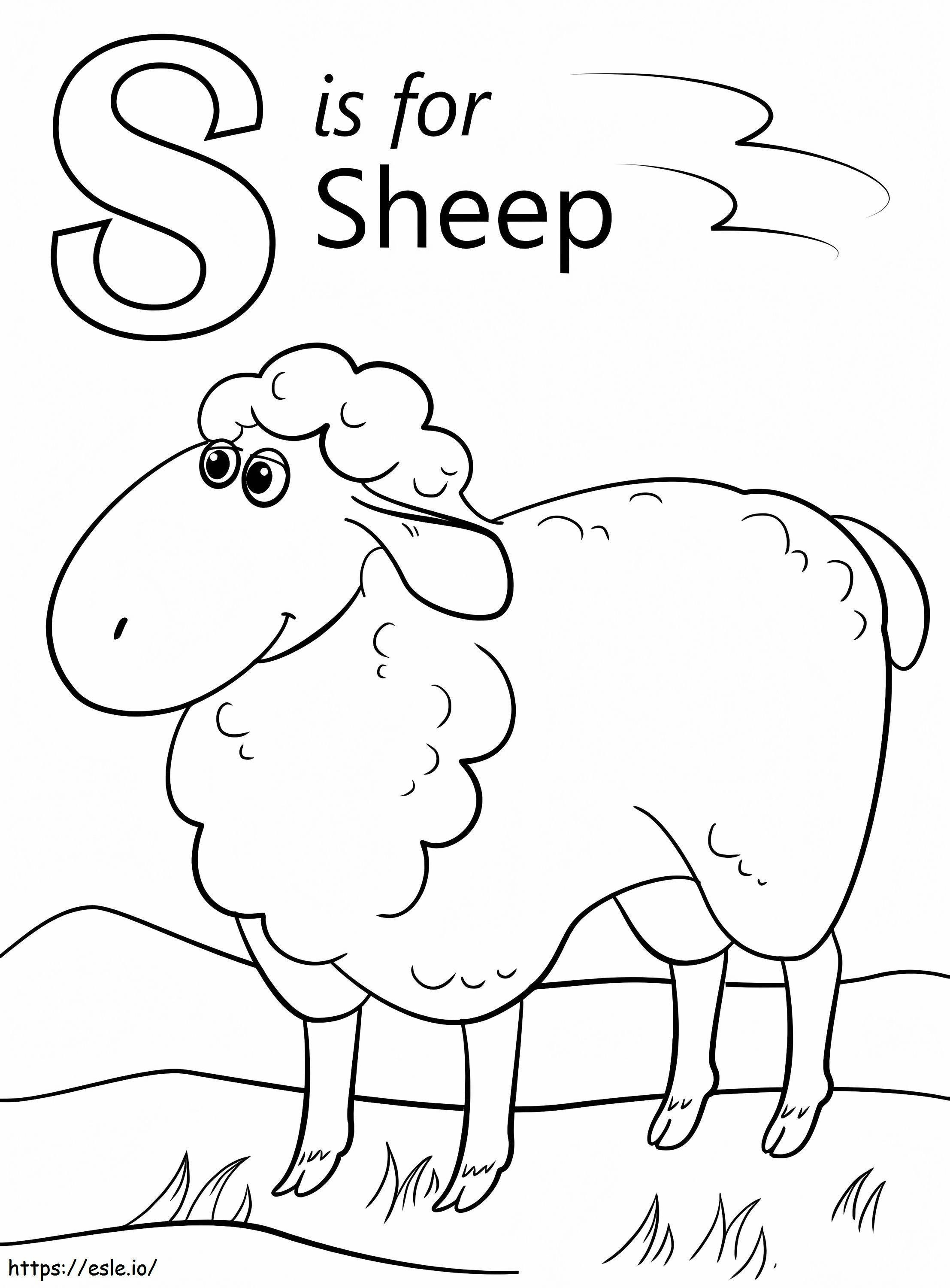 Coloriage Lettre de mouton S à imprimer dessin