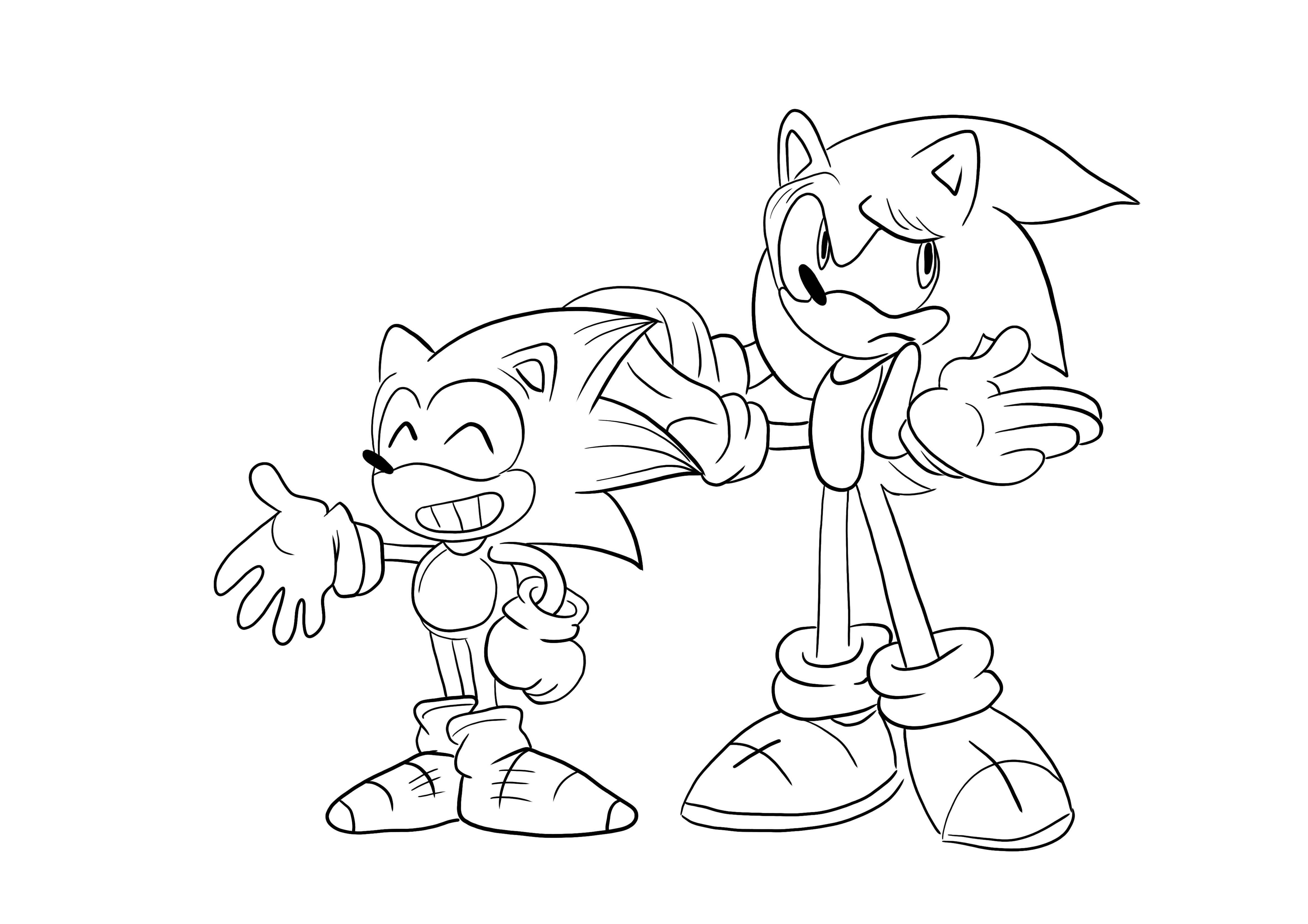 Sonic e Charmy grátis para imprimir e colorir