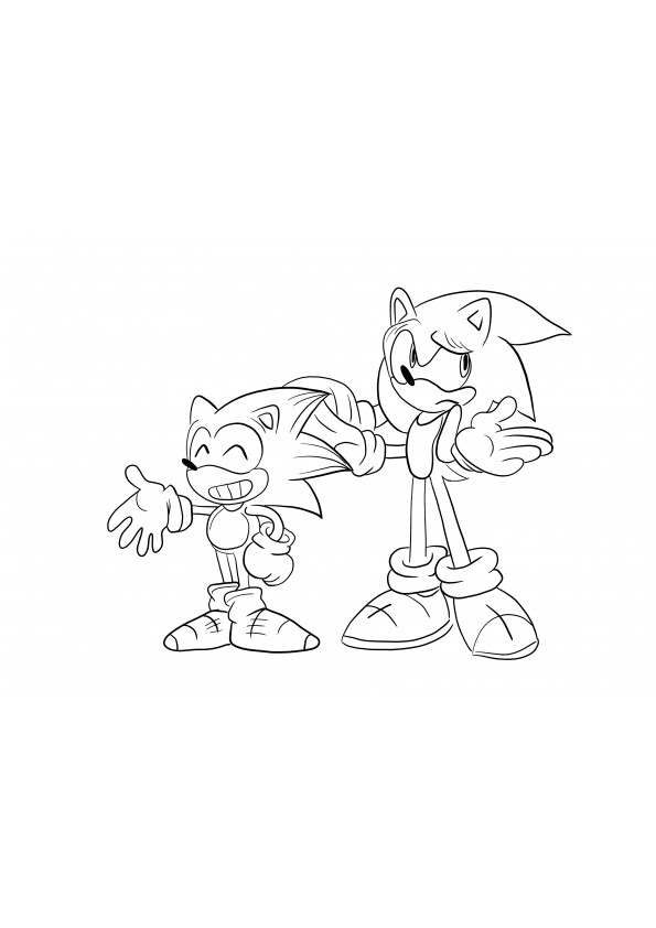 Sonic e Charmy grátis para imprimir e colorir