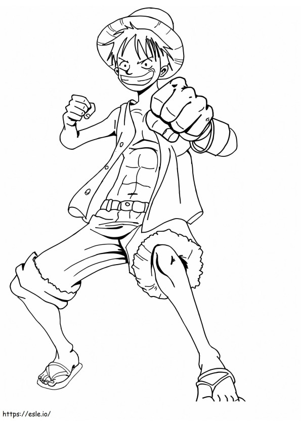 Coloriage Luffy souriant à imprimer dessin