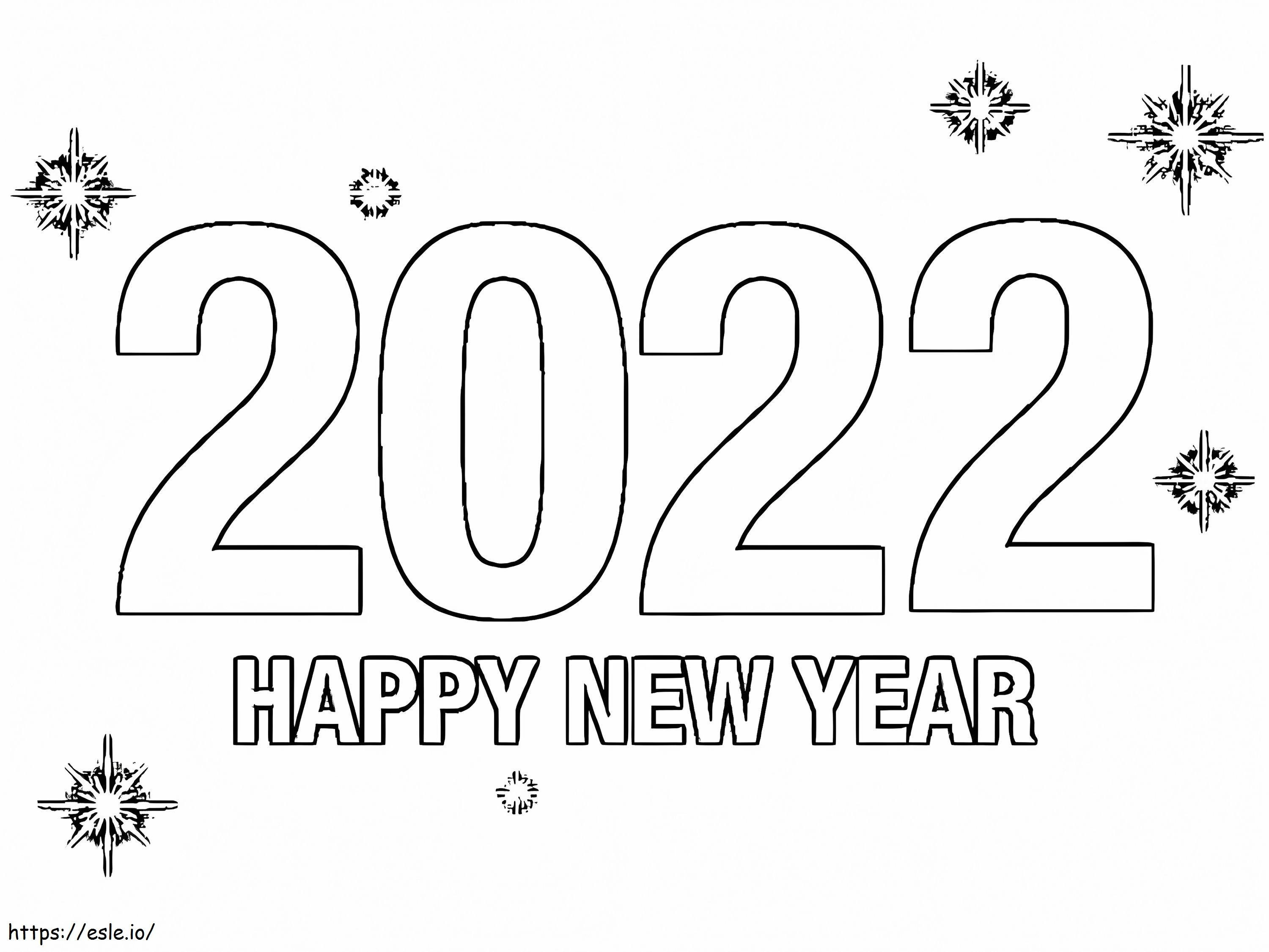 Feliz Ano Novo 2022 grátis para colorir