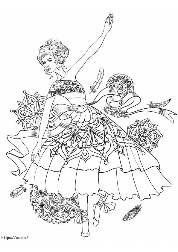Coloriage 1576575072 Danse du cygne ballerine à imprimer dessin