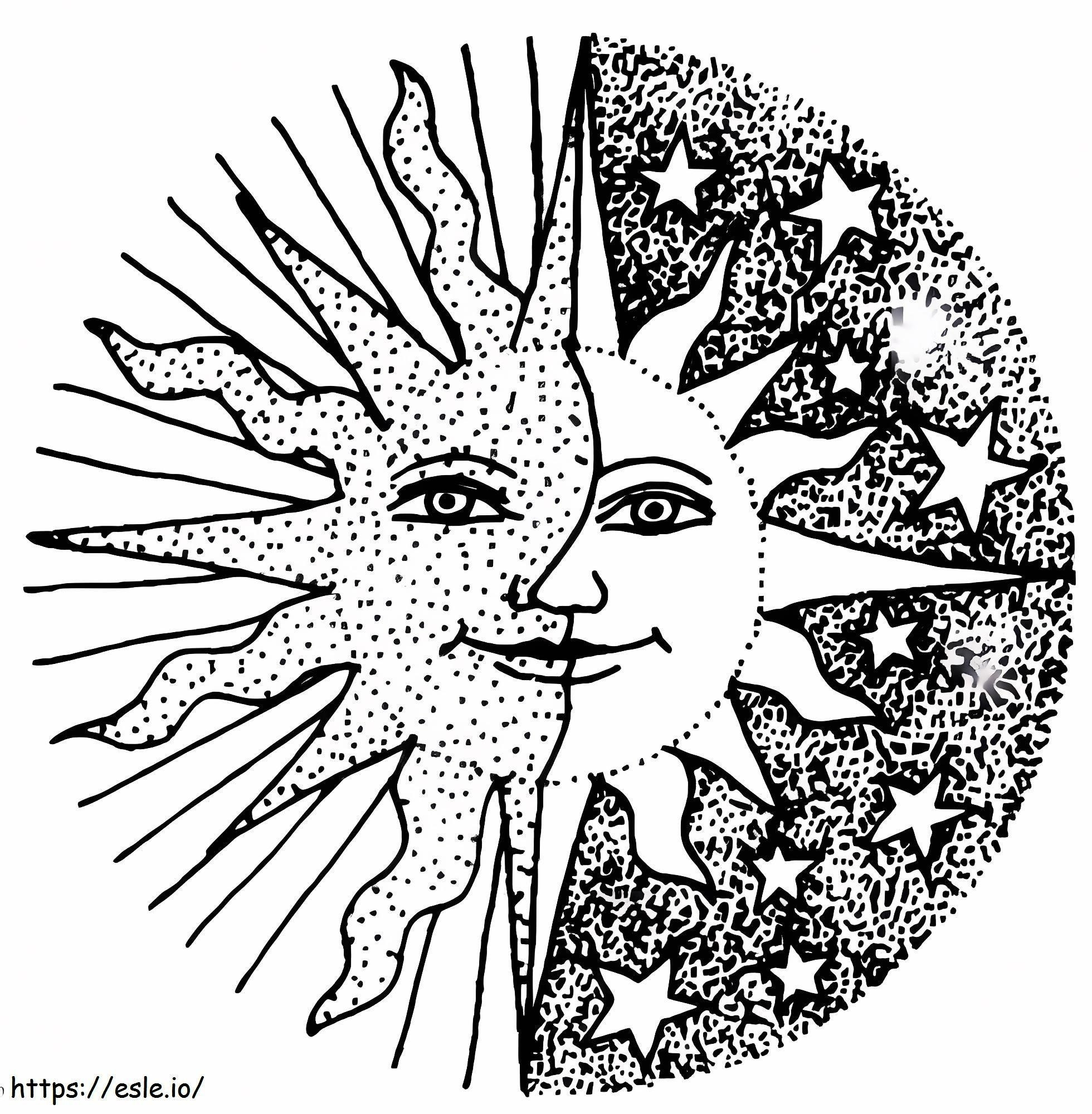 Free Sun And Moon To Print coloring page