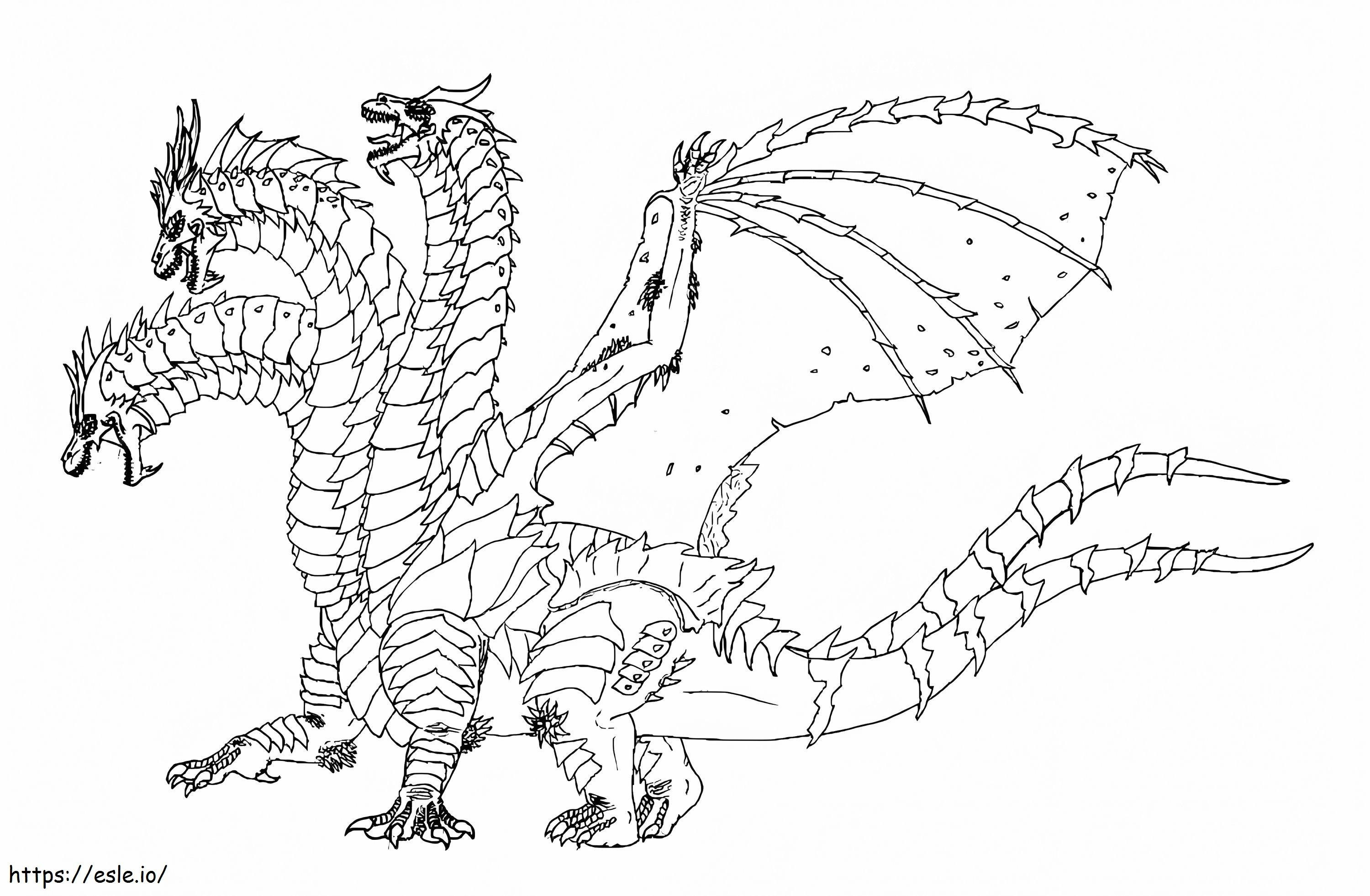 Kaiser Ghidorah coloring page