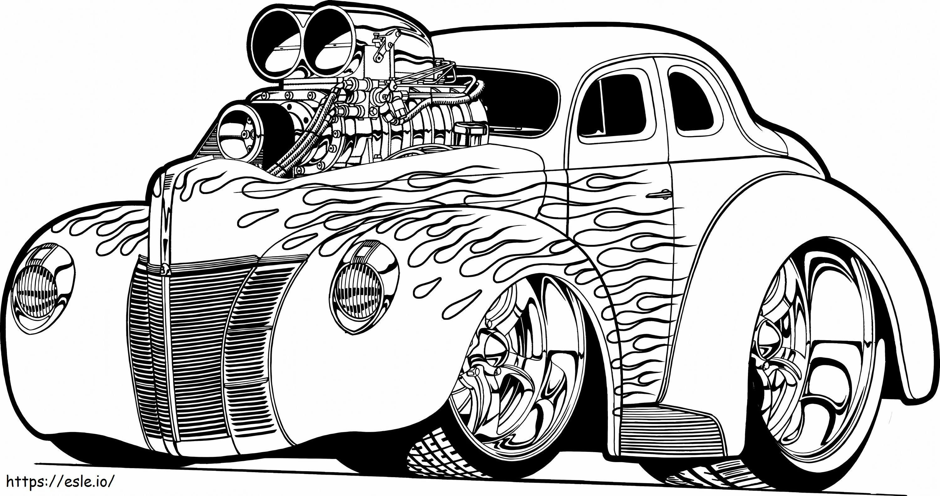 1543802471 Carro antigo de desenho animado vintage Cool Muscle Cars Baixe páginas de hot rod com resolução de 1874 x 988 para colorir