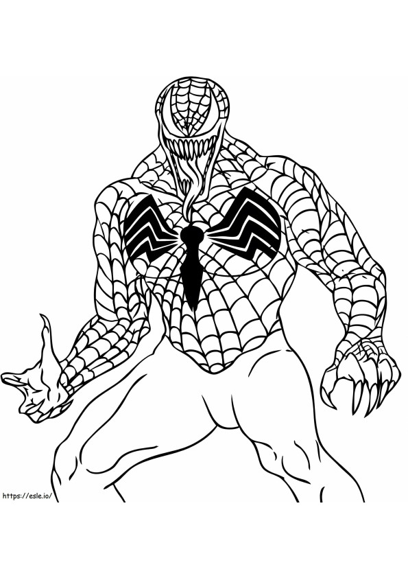 Coloriage Venom possède Spider Man à imprimer dessin