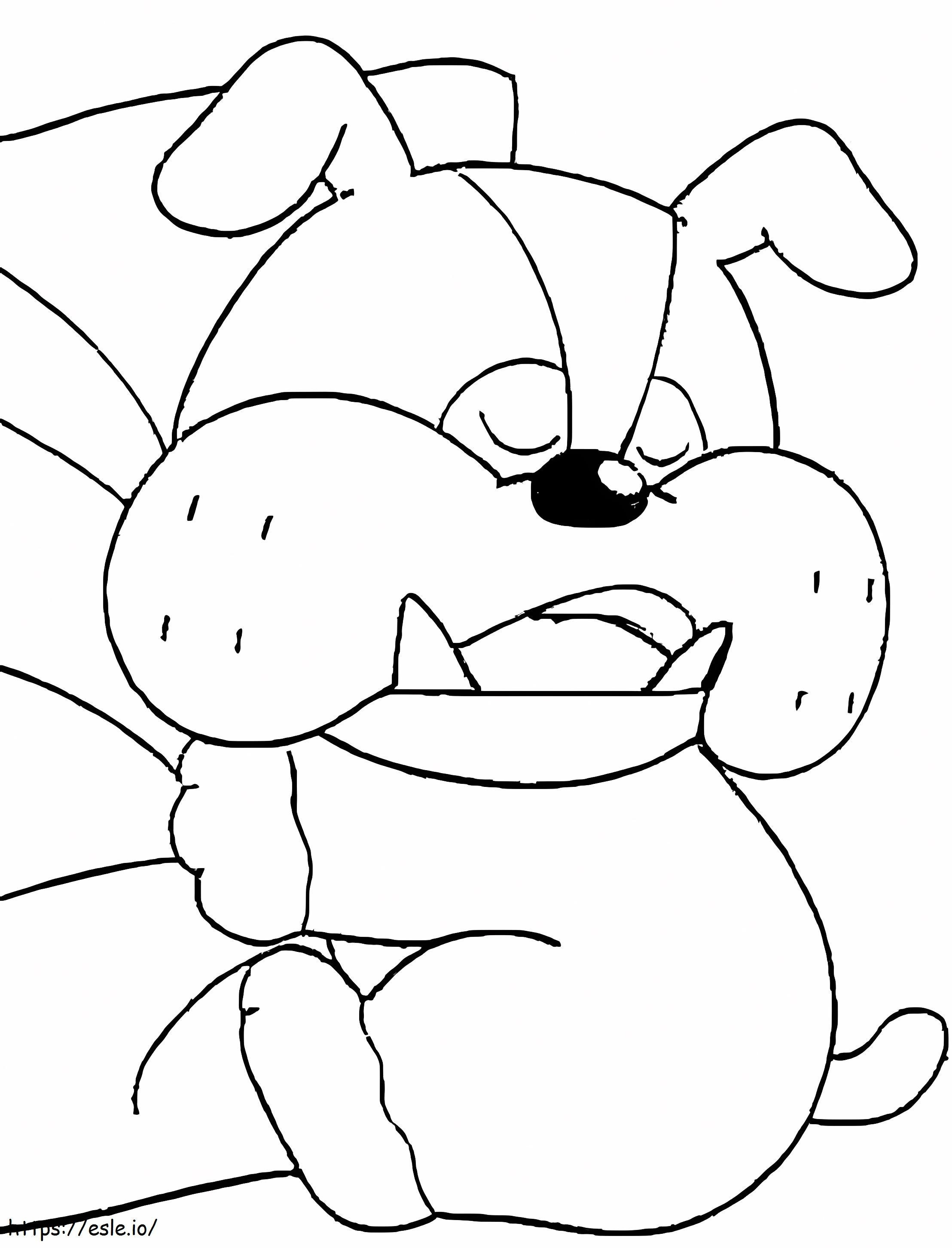 Bull Dog From Tama And Friends coloring page