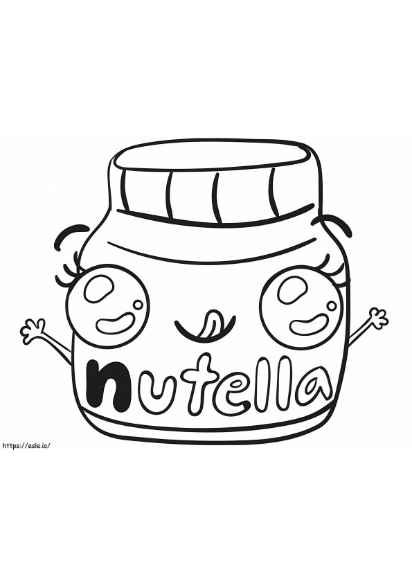 Coloriage Kawaii Nutella 6 à imprimer dessin