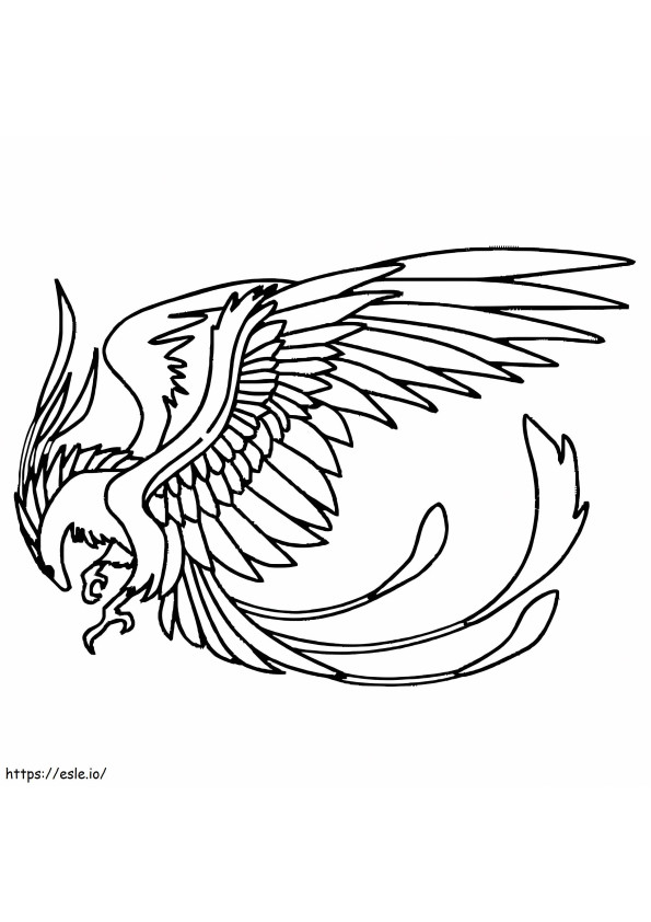 Phoenix zburător de colorat