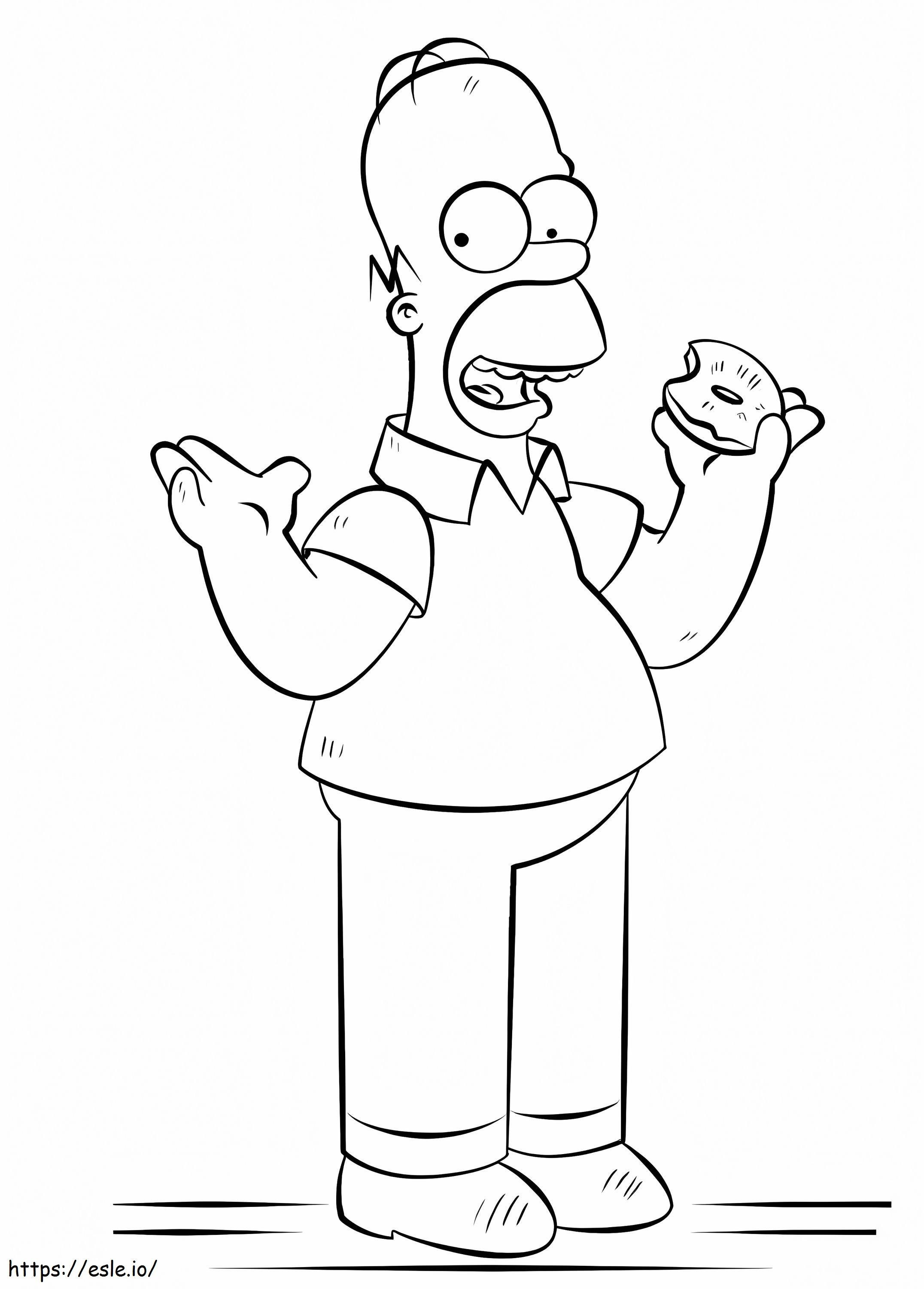 Słodki Homer Simpson kolorowanka
