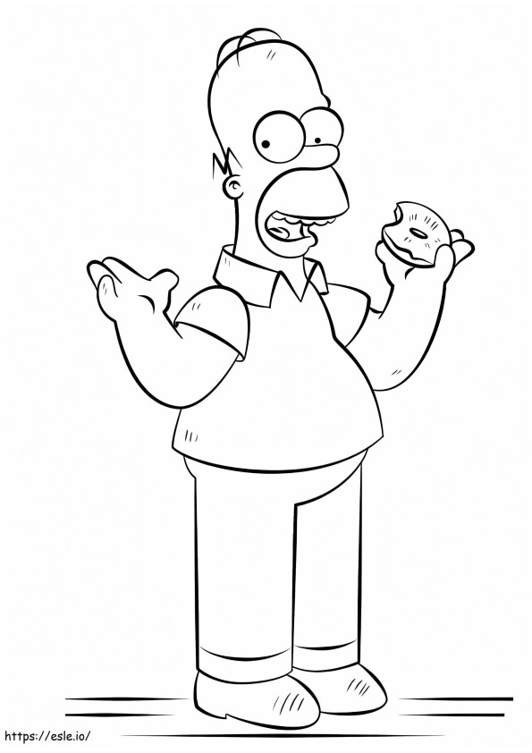 Coloriage Mignon Homer Simpson à imprimer dessin