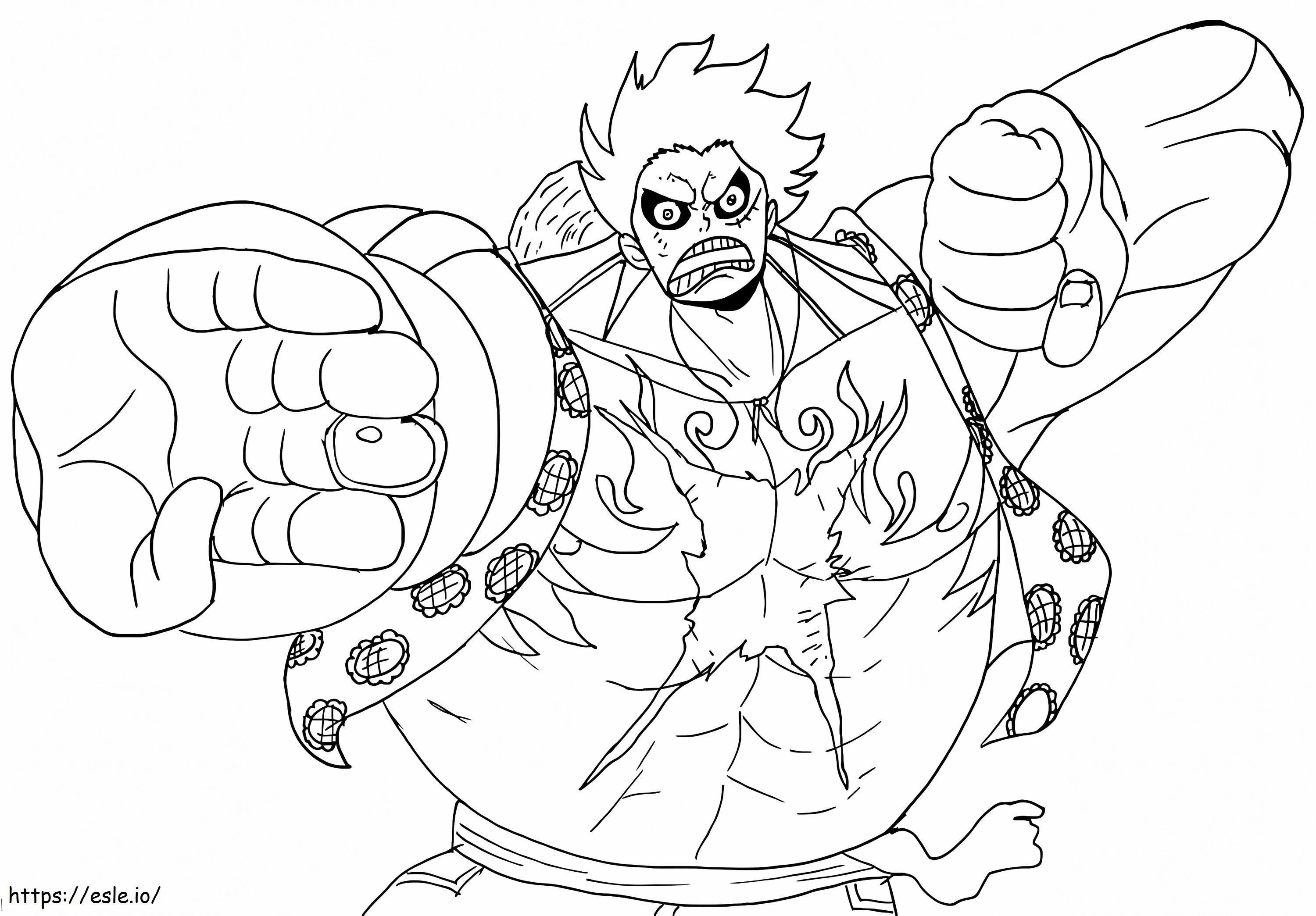 Luffy Gear 4 coloring page