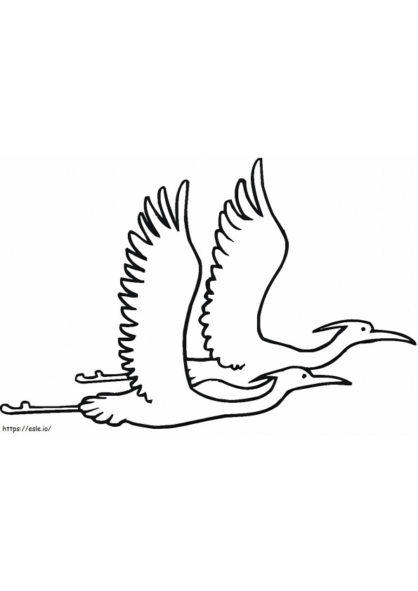 二羽の白鷺 ぬりえ - 塗り絵