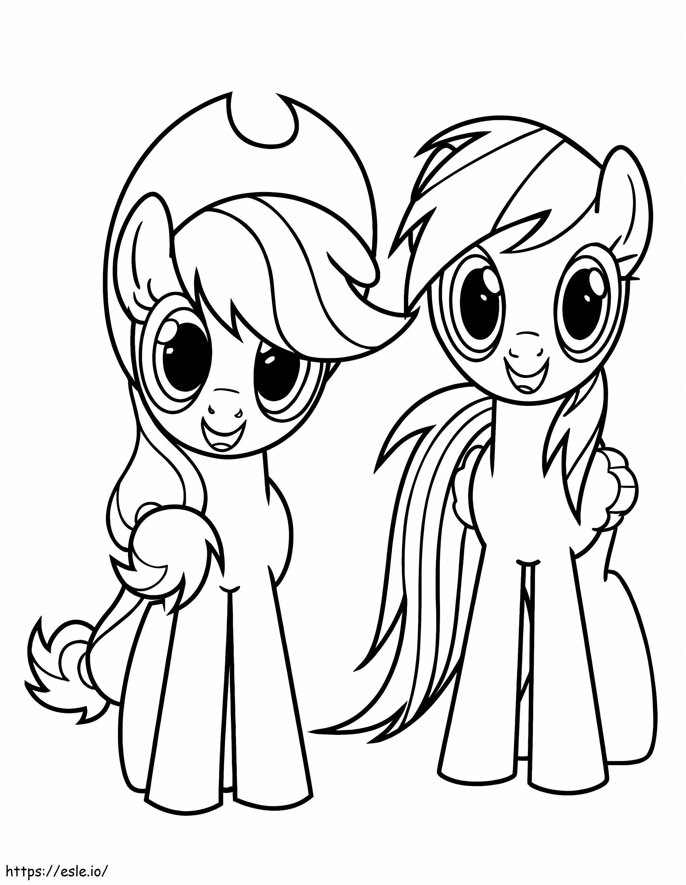 Applejack And Rainbow Dash coloring page