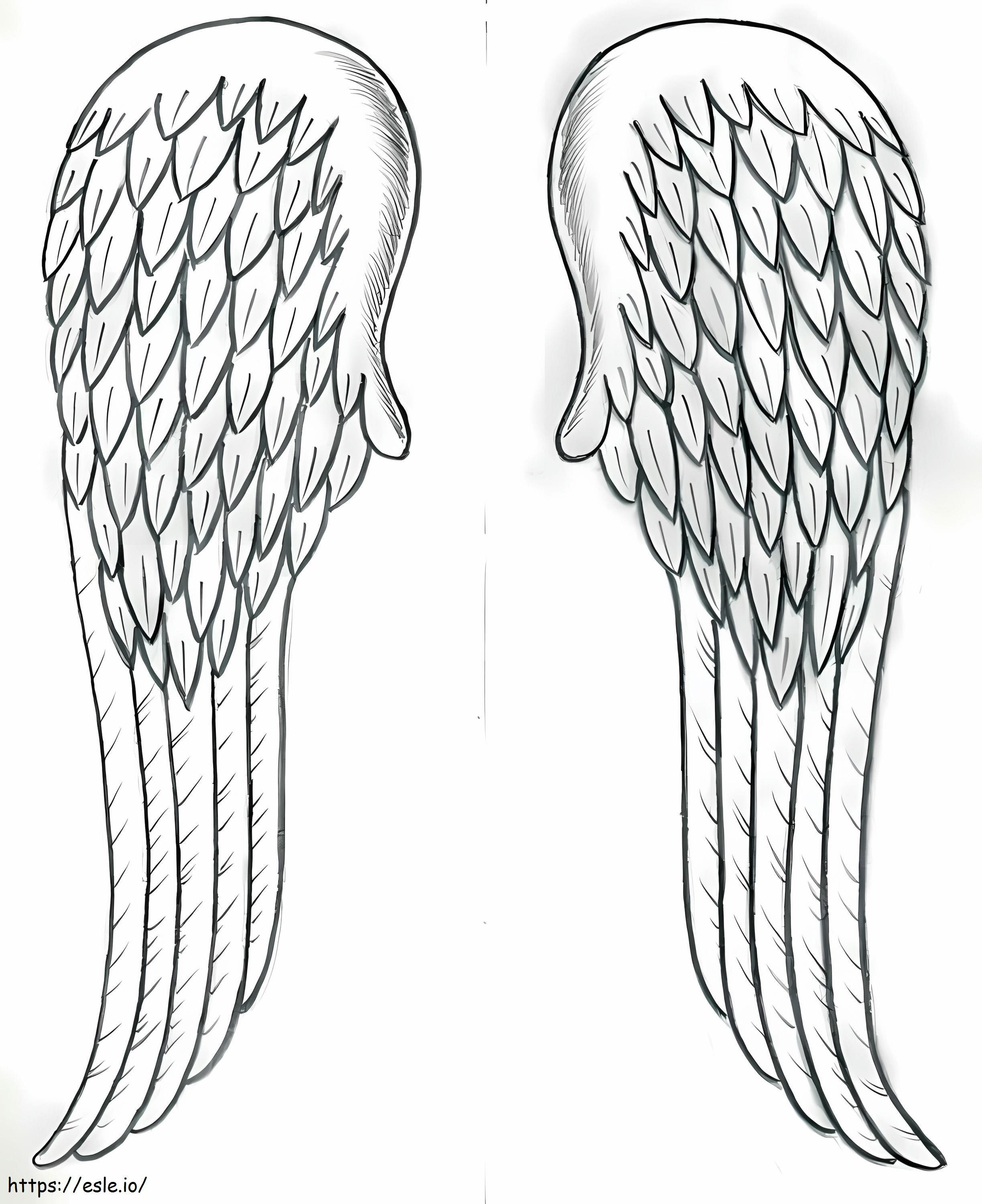 簡単な天使の羽 ぬりえ - 塗り絵