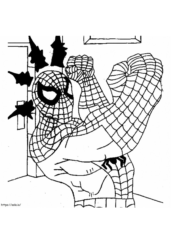 Spiderman Fighting coloring page