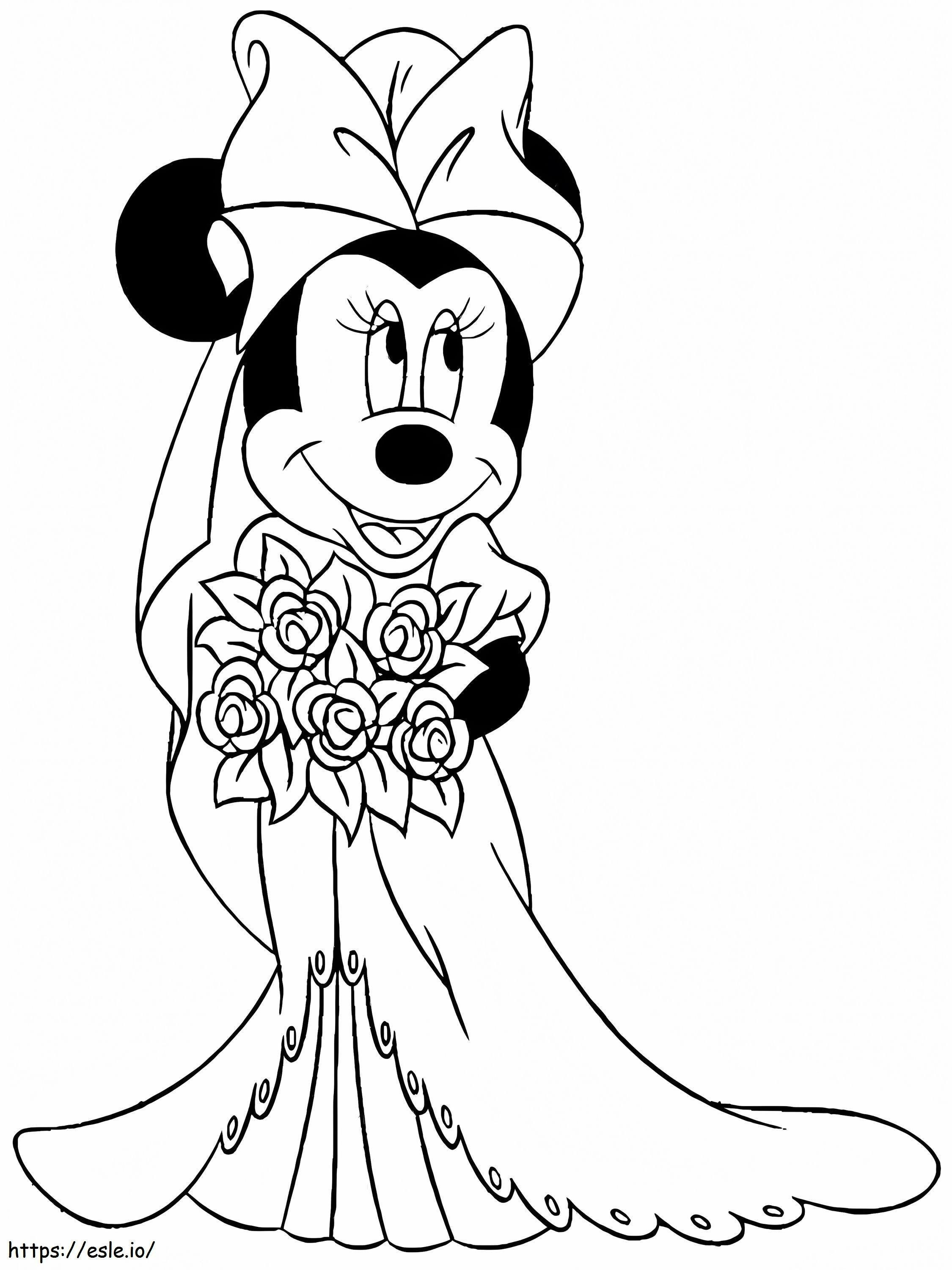 Minnie Mouse da noiva para colorir