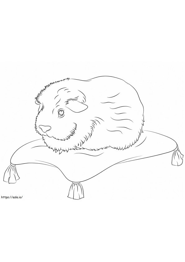 Guinea Pig On Pillow coloring page