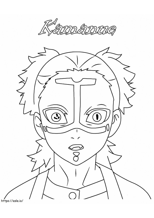 Kamanue From Demon Slayer coloring page