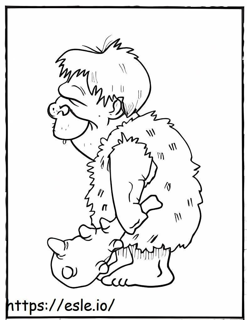 Funny Caveman coloring page