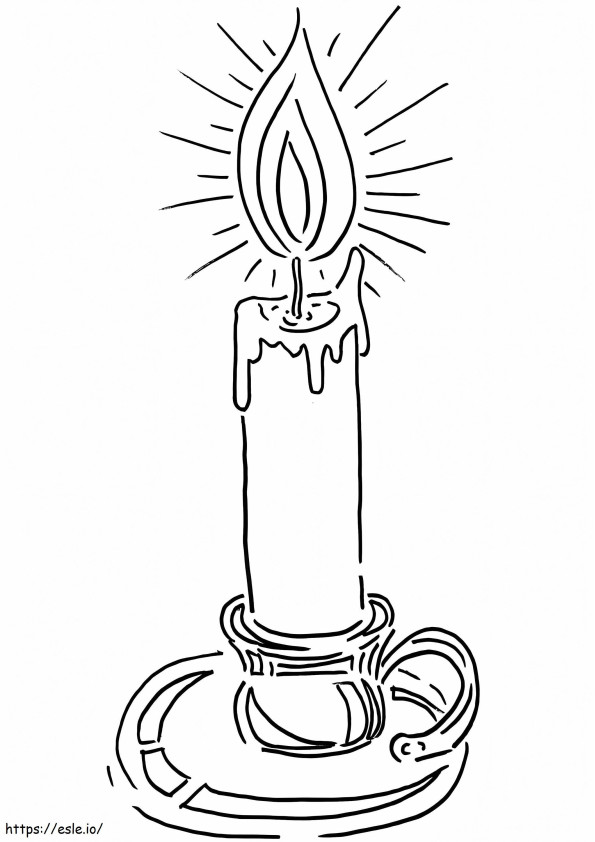 Christmas Candle To Color coloring page