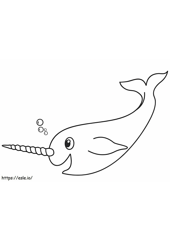 1533263390 Happy Narwhal A4 coloring page