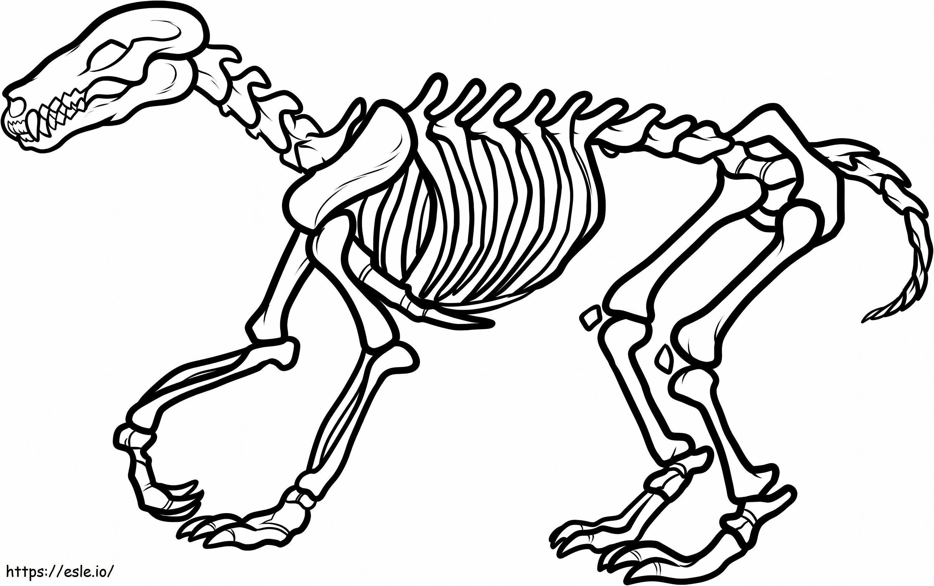 Coloriage 1540353960_Squelette de dinosaure à imprimer dessin