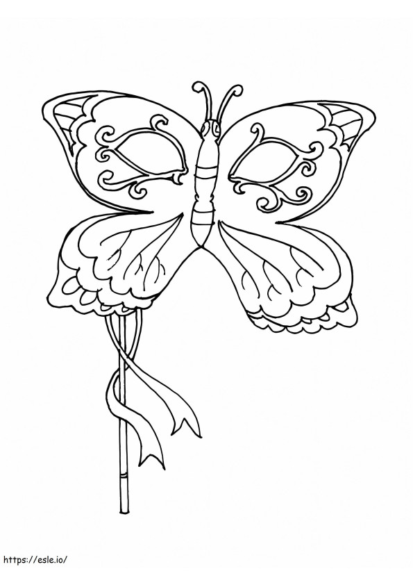 Butterfly Shaped Mask coloring page