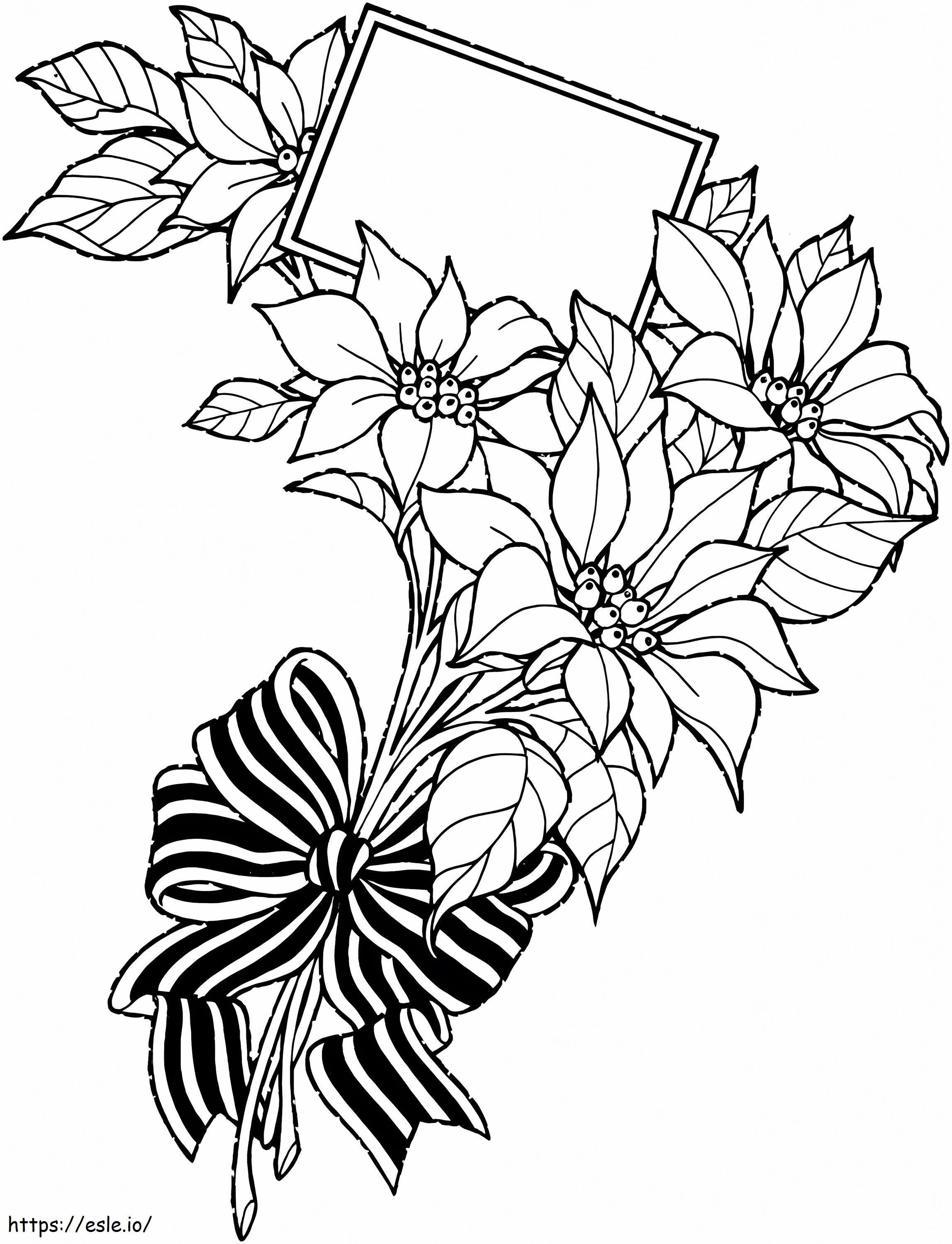 Christmas Poinsettia Bouquet coloring page