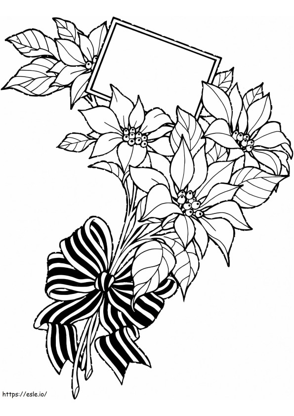 Coloriage Bouquet de poinsettias de Noël à imprimer dessin
