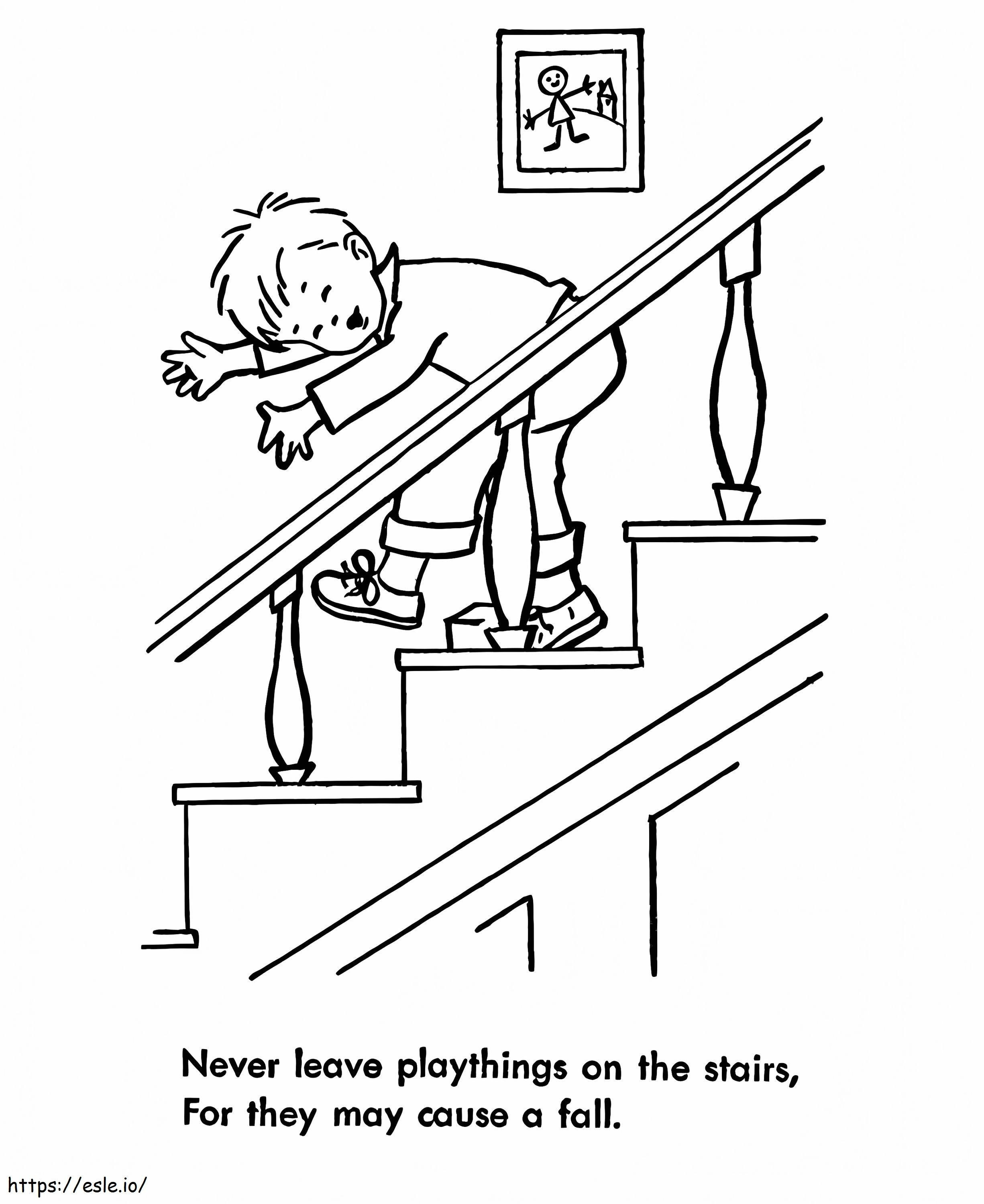 Stairs Safety coloring page