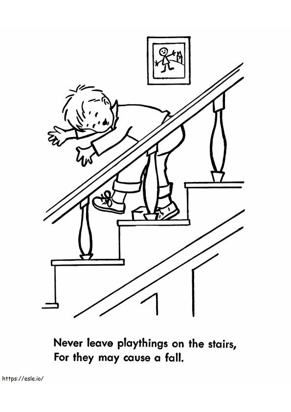階段の安全性 ぬりえ - 塗り絵