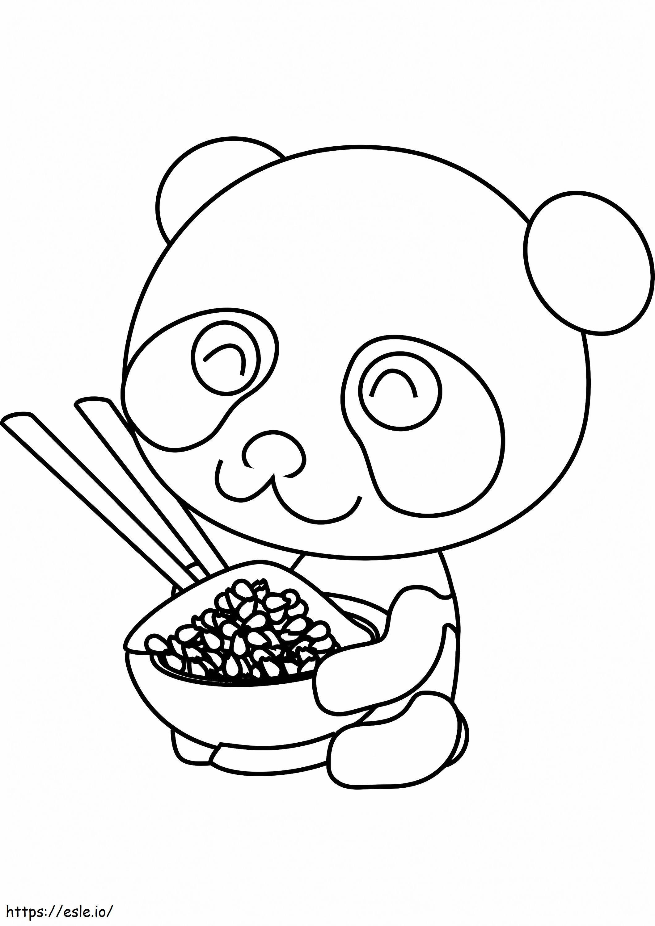 Coloriage Panda de dessin animé à imprimer dessin