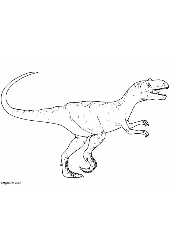 Allosaurus juoksee värityskuva