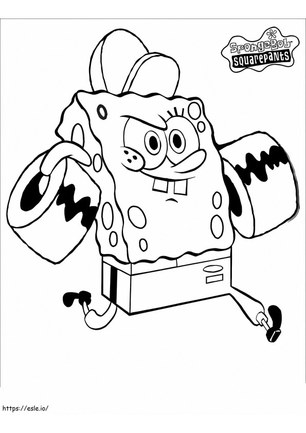 Allenamento di SpongeBob da colorare
