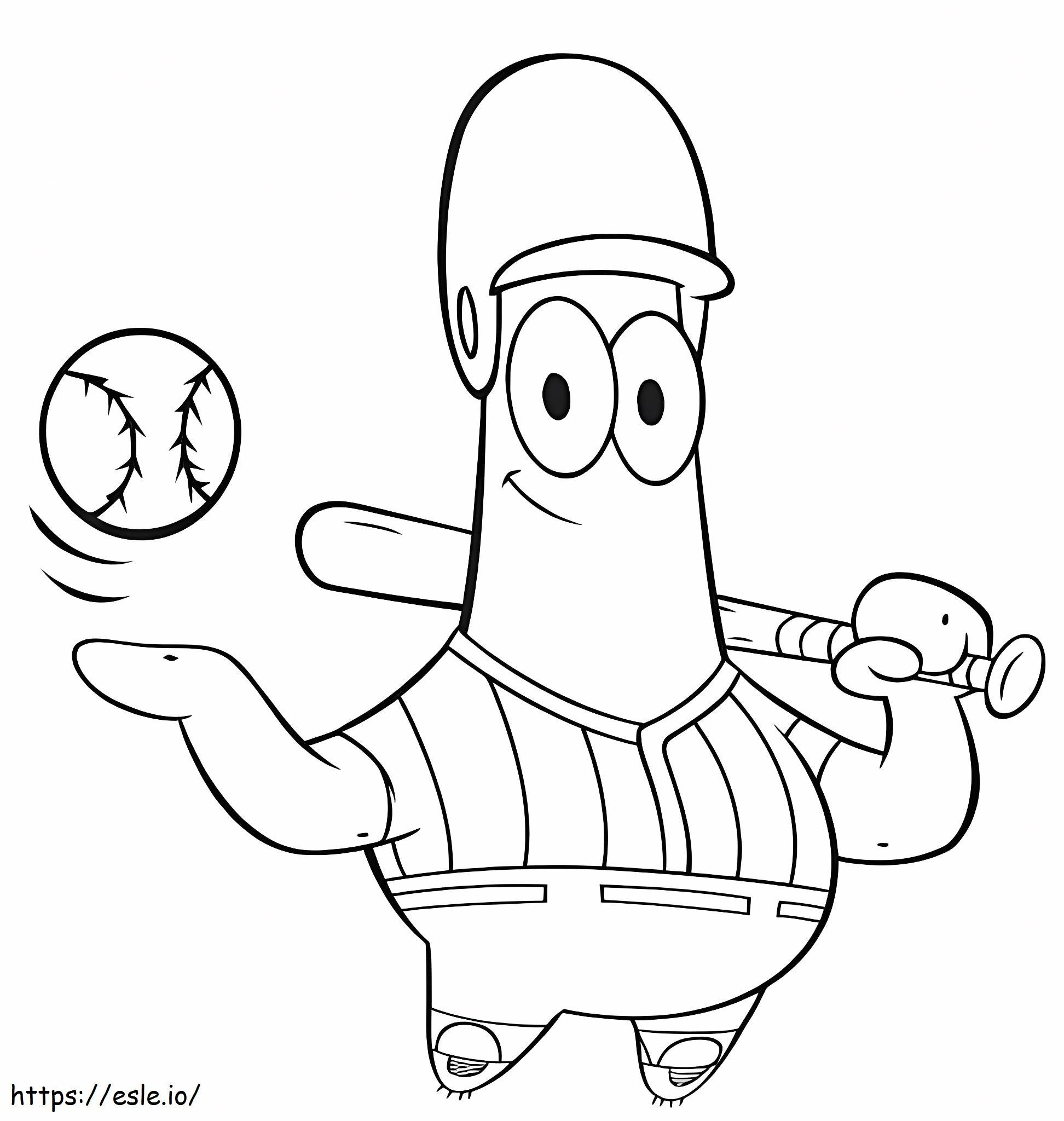 Baseball Player Patrick Star coloring page
