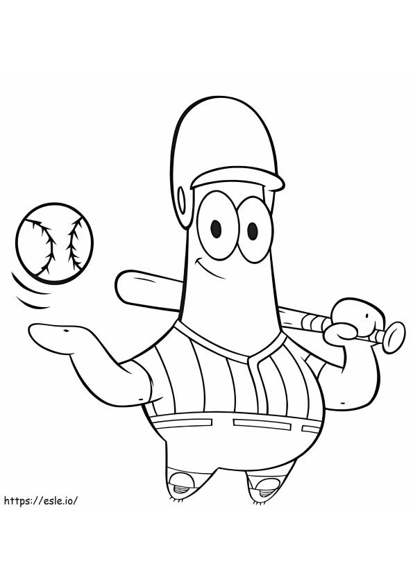 Jucătorul de baseball Patrick Star de colorat