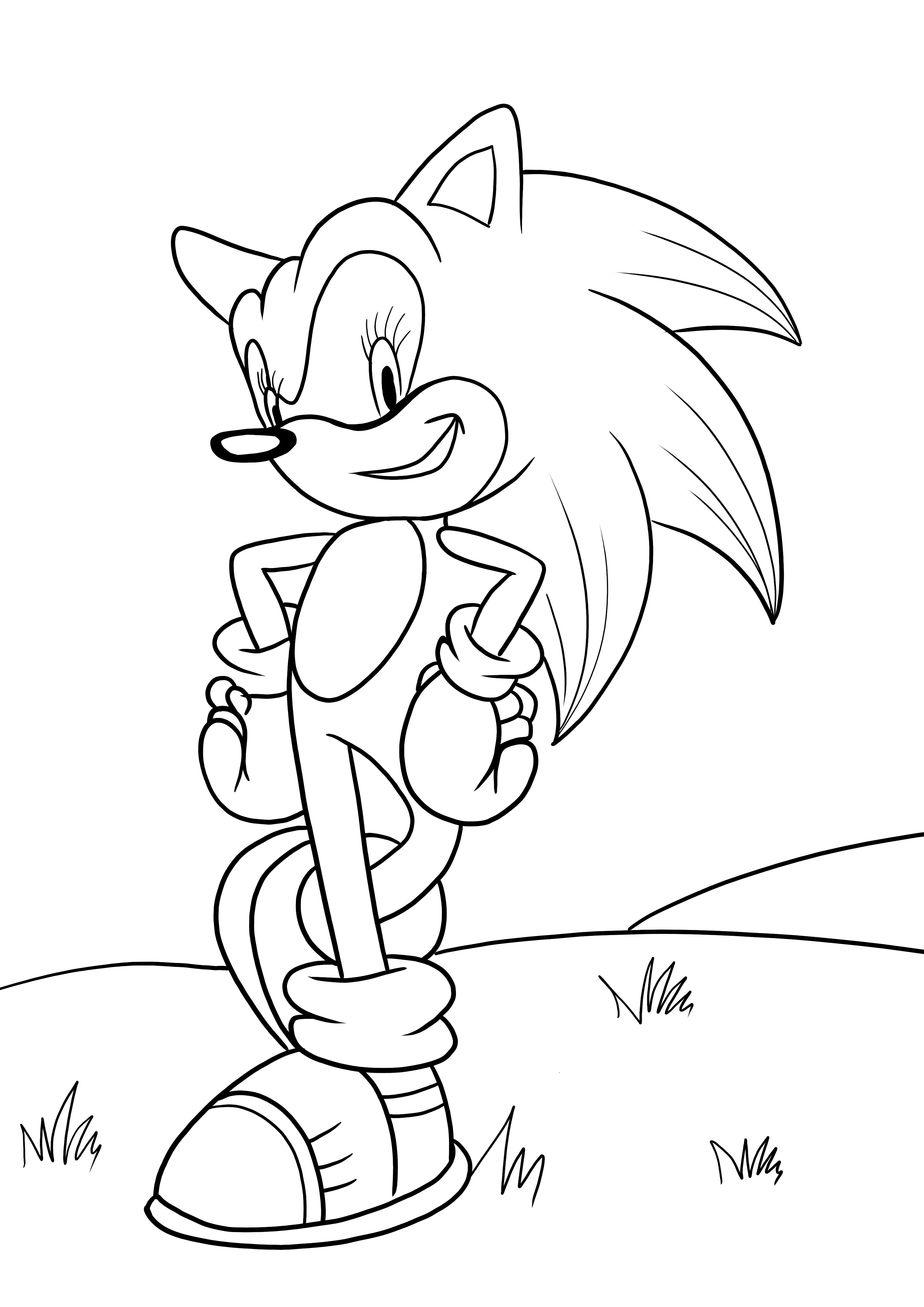 Página do Sonic para colorir e baixar de graça