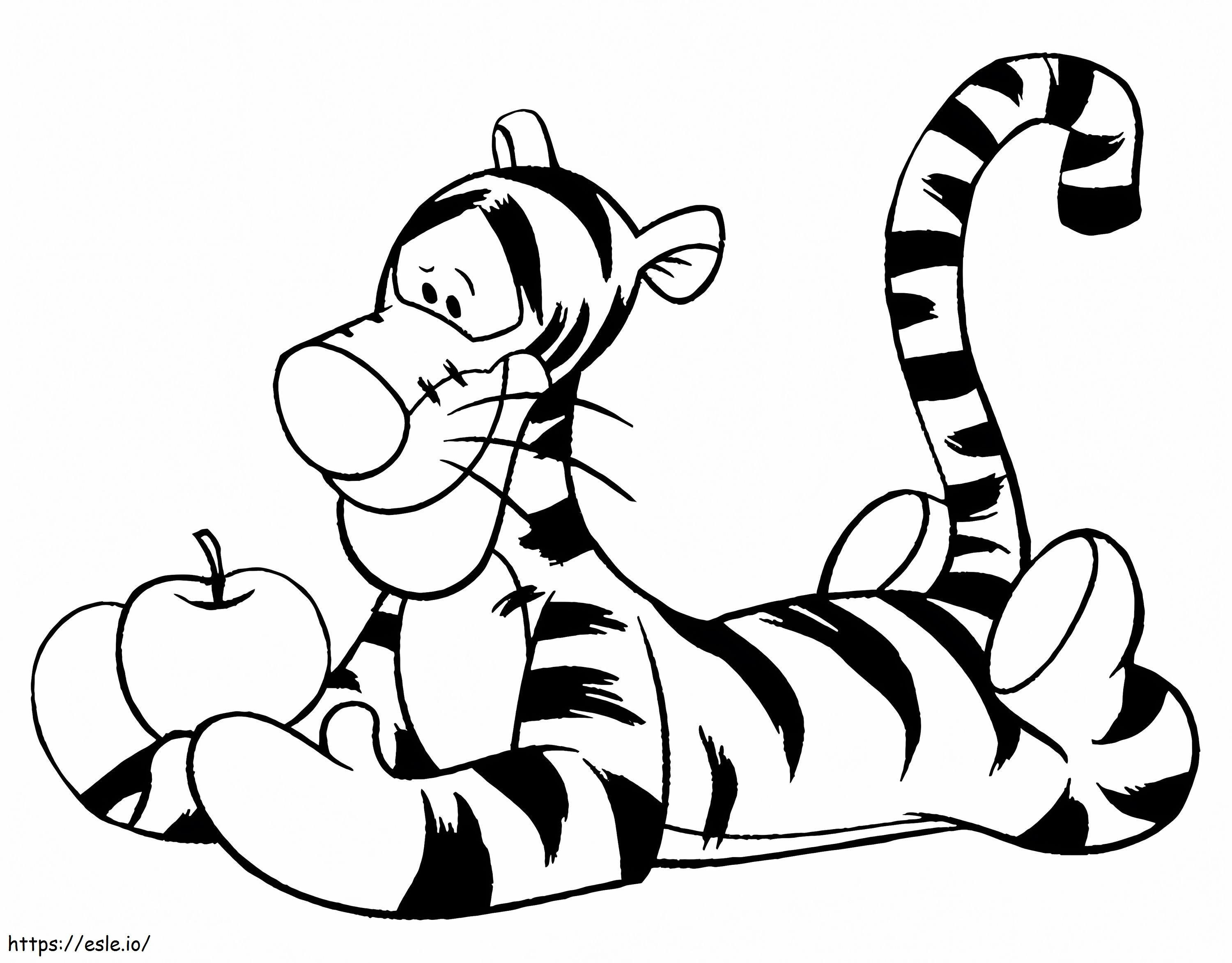 Tigger With An Apple coloring page