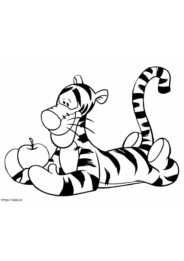 Tigger With An Apple coloring page