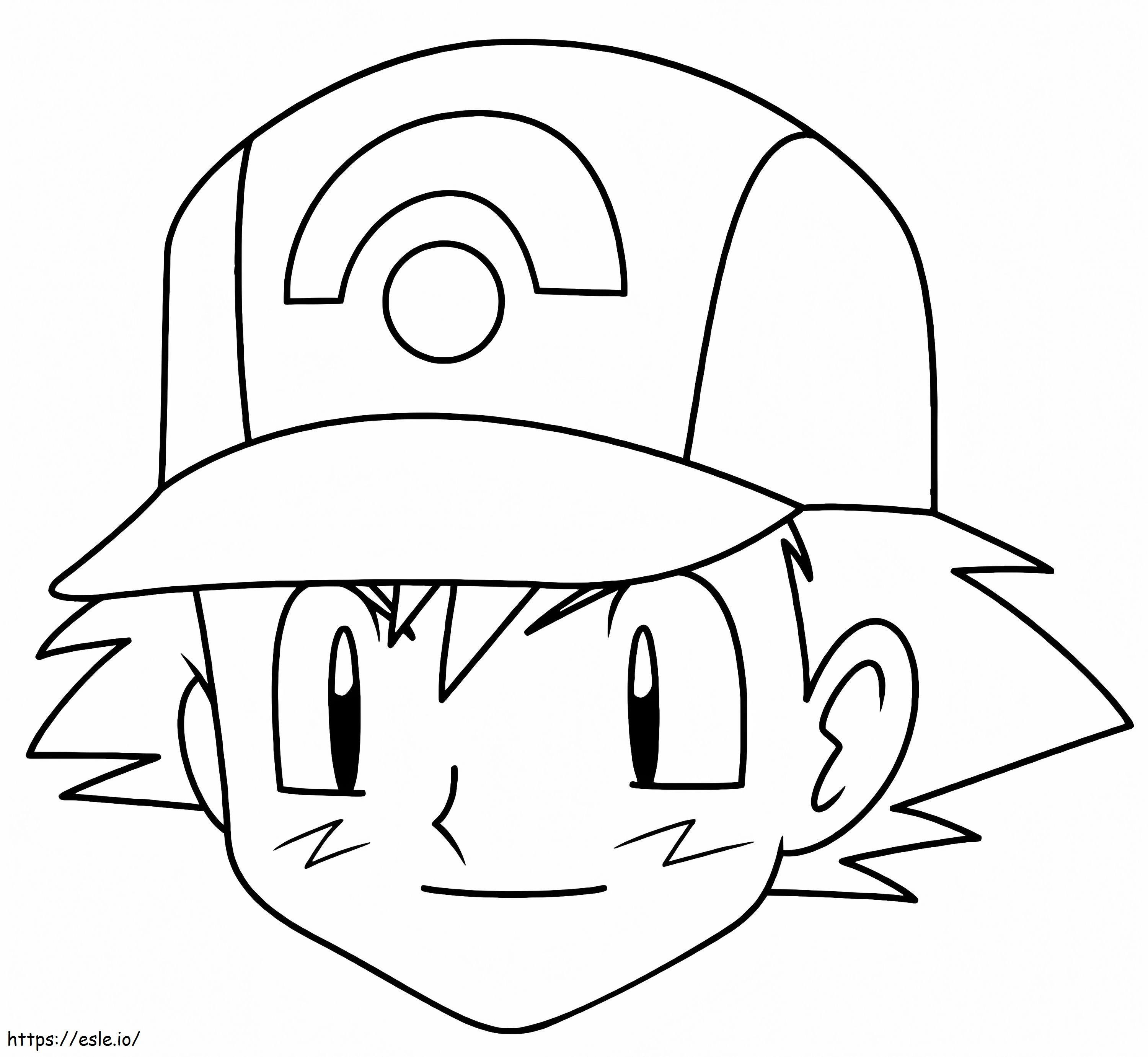 Ash Ketchums Face coloring page