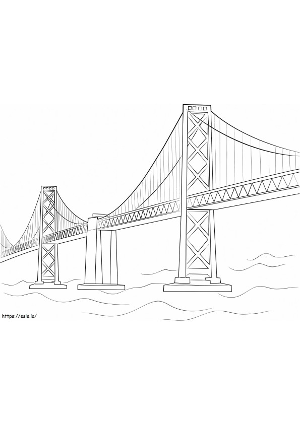 Coloriage Pont de la baie d'Oakland à imprimer dessin