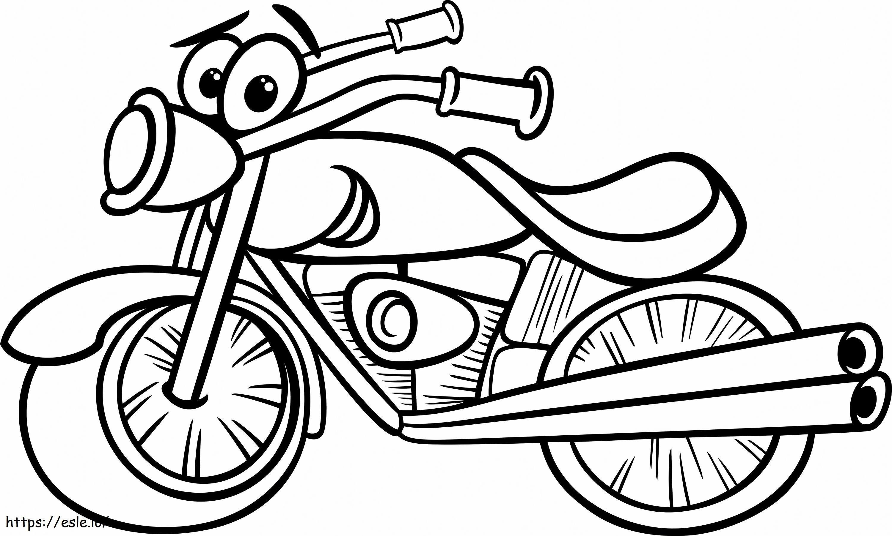 Motocicleta dos desenhos animados para colorir