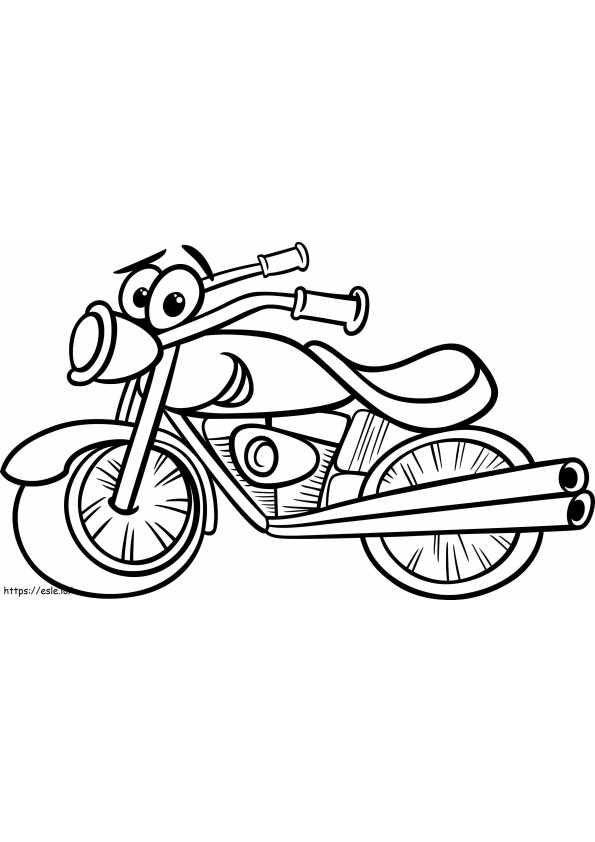 Motocicleta dos desenhos animados para colorir