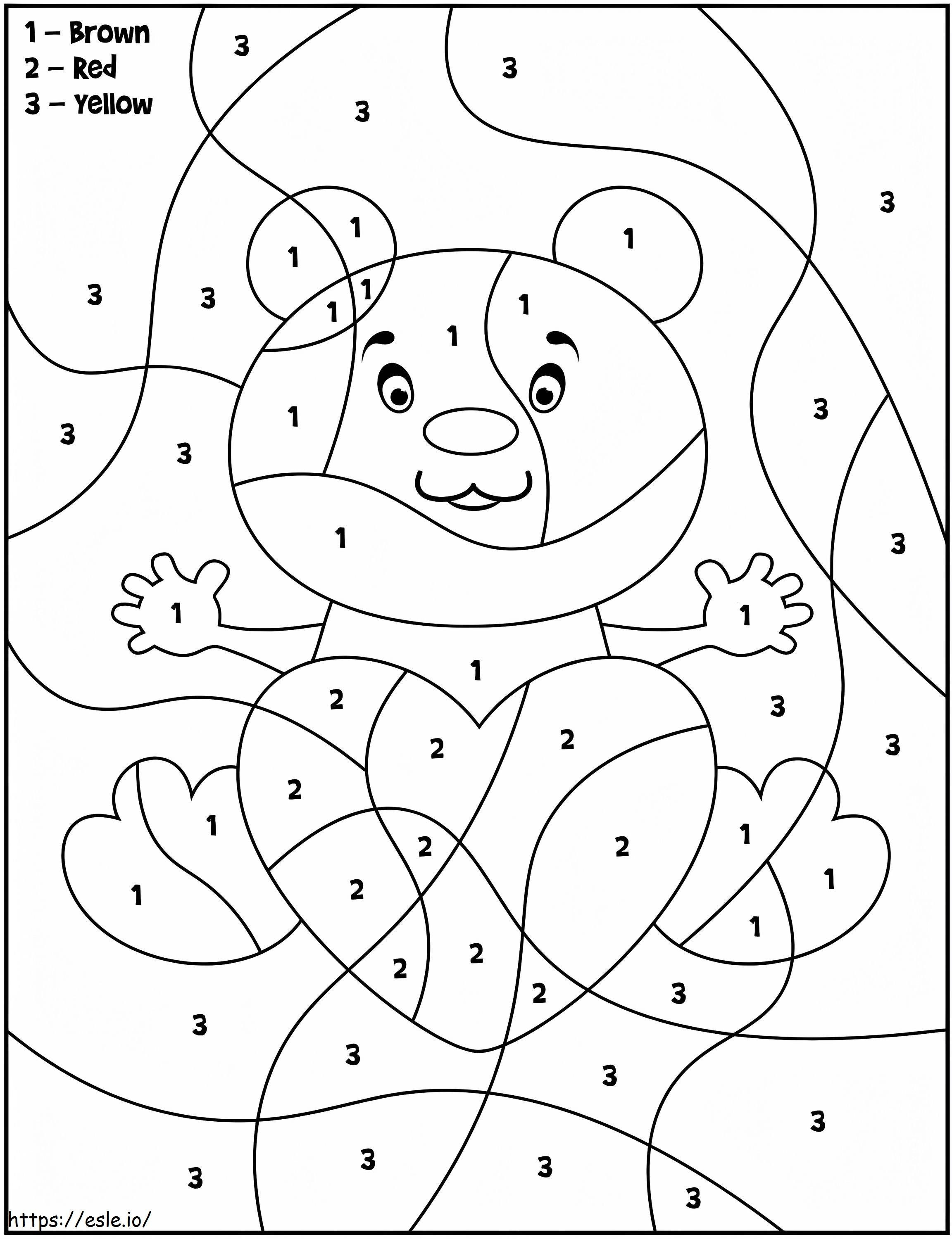 Valentine Bear Color By Number coloring page