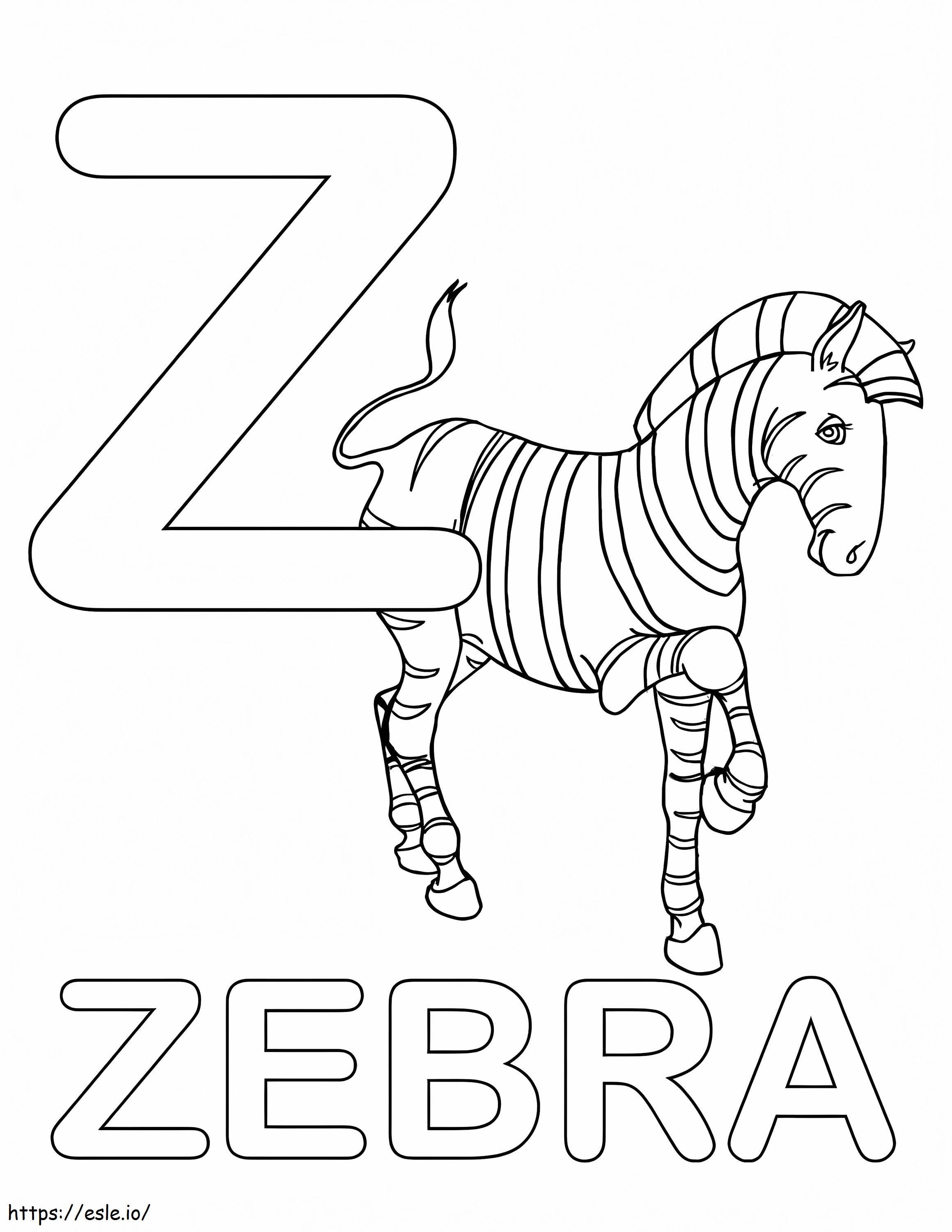 Zebra Huruf Z Tersenyum Gambar Mewarnai